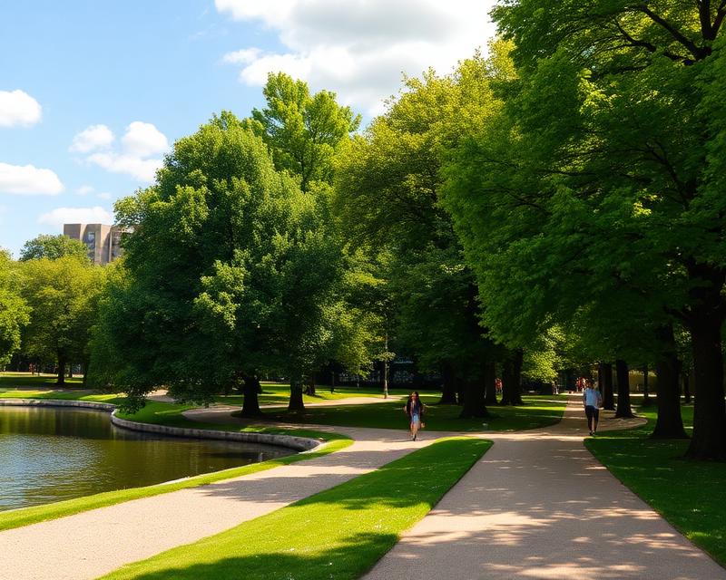 Tiergarten — Allee mit Hund · Frühsommer