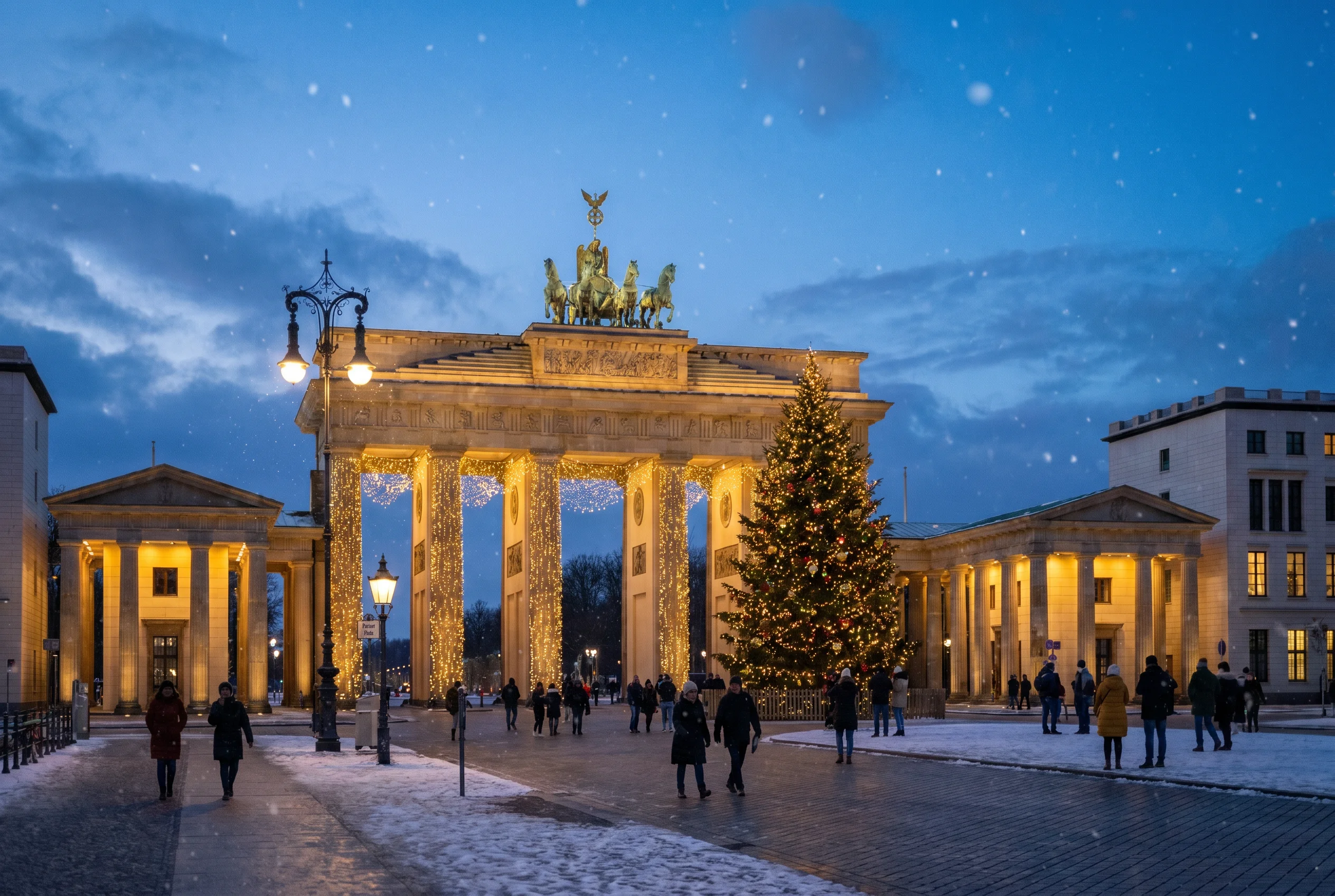 Brandenburger Tor — Tor mit Lichterketten im Advent