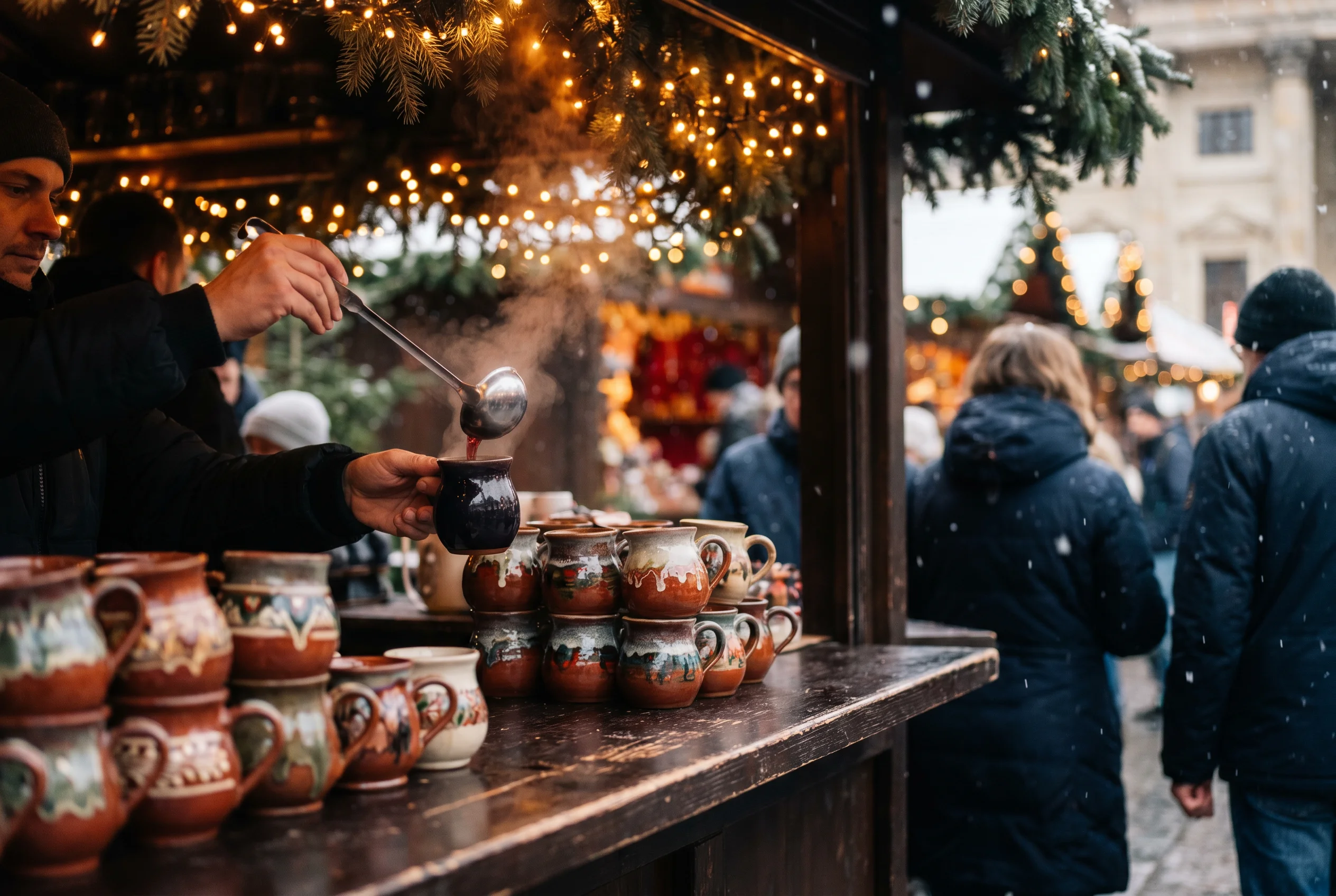 Gendarmenmarkt — Stand mit handgemachten Glühwein-Tassen
